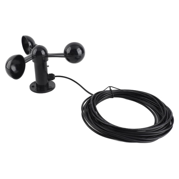 NFTIGB Anemometer Sensor Wind Speeds Cup with 8M Water Resistant Cable 4cm (1.6 inches) Mounting Hole Anti Interference 3 Cups Wind Speed Detector for Outdoor Weather Stations 0-3.8V