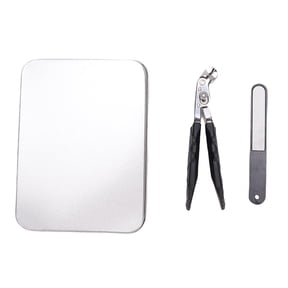 NFTIGB Angled Head Nail Clipper with Nail File Set, Stainless Steel Long Handle Clipper for Fingernails and Toenails, Wide Jaw Opening, Ergonomic Design for Thick Nails