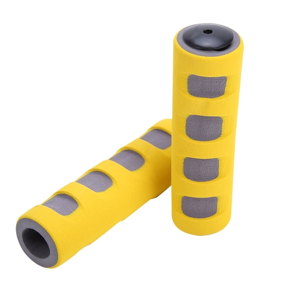 NFTIGB Anti-Slip Soft Sponge Handlebar Grip Set for Cycling Bicycle Bike, Grey Yellow, 4.7 inches / 12 cm