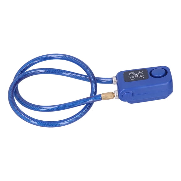NFTIGB Anti-Theft Bike Alarm Lock with Remote Control, 110dB Siren, 4-Digit Password, IP55 Waterproof Bicycle Cable Lock, Blue