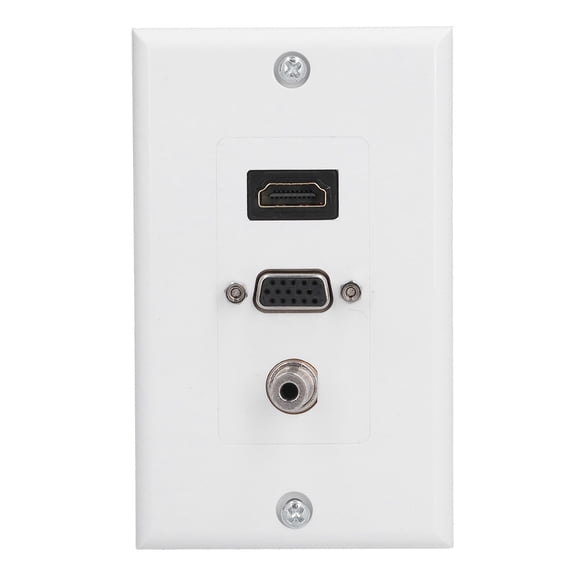 NFTIGB Audio Video Wall Plate 3.5mm F Connector Multimedia Port Wear Resistant Composite Panel