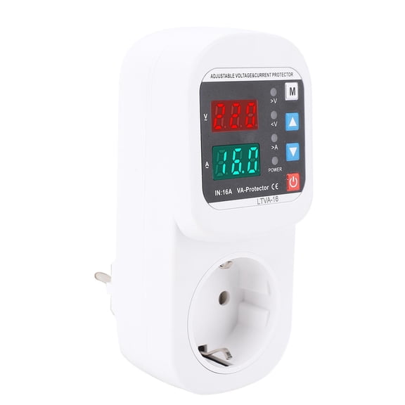 NFTIGB Automatic Voltage Current Safety Socket LED Display Adjustable Protector 1-63A EU Plug 110-240V