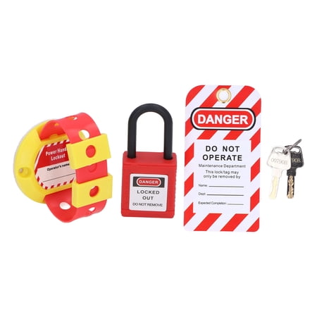 NFTIGB BD-D25 Electric Panel Handle Lockout Device and Padlock Tag Keys Kit for Industrial Equipment Maintenance, 1 Count