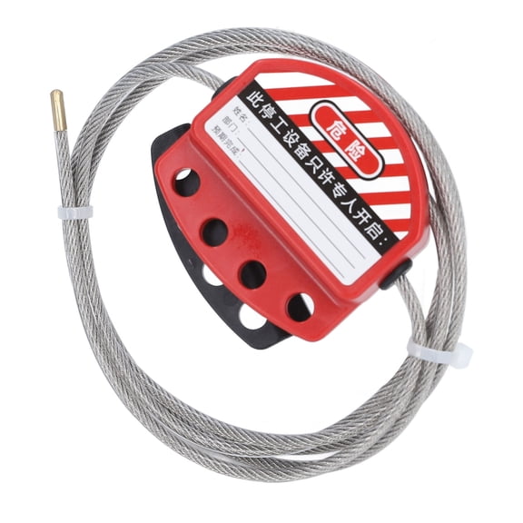 NFTIGB BD L11 4 Lockout Tagout Cable Lock 4mm Stainless Steel Adjustable Cable Lockout Device for Equipment Maintenance Energy Isolation Safety Tagout Mechanism 1 Count