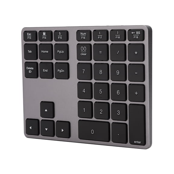 NFTIGB BT308 35 Keys Numeric Keypad Rechargeable Wireless Ultra Thin Keyboard Compatible with Bluetooth 5.0 (Iron Gray)