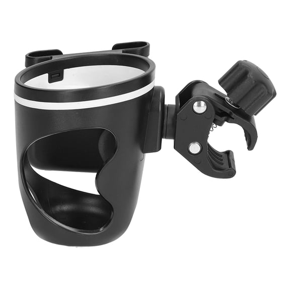 NFTIGB Baby Stroller Cup Holder, Prevent Slipping Adjustable 360 Degree Rotating Universal 2 in 1 Drink Rack with Clip, Black