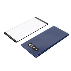 NFTIGB Back Glass Cover Replacement Kit for Samsung Galaxy Note 8 Blue Front Outer Screen Repair Tools Set Includes Suction Cup Screwdrivers and Blades Full Assembly Set