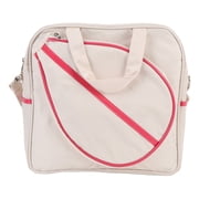 NFTIGB Badminton Shoulder Bag, Large Capacity Oxford Fabric Racket Cover with Dry Wet Separation for Men and Women, 16.5 x 14.2 x 1.6 inches 42 x 36 x 4 cm, White