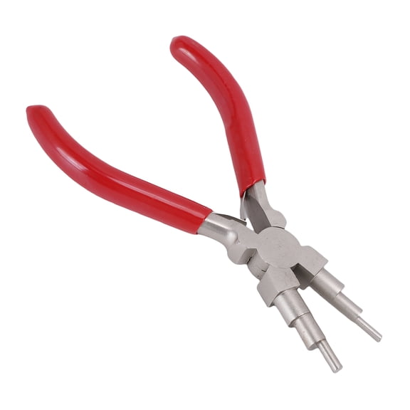 NFTIGB Bail Making Pliers 6 Step Carbon Steel Professional Wire Looping Tool Multi Functional for Jewelry Making Crafting Tool Black/Red 6.3 in / 16 cm