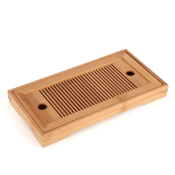 NFTIGB Bamboo Tea Tray Chinese Gongfu Tea Mini Serving Table for Teahouse Home Office, 10.63 inches / 27 cm