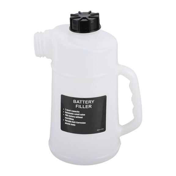 NFTIGB Battery Filler Bottle with Auto Shut Off and Drip Proof Valve 2 Liters (0.5 Gallons) Car Battery Liquid Filling Tool for Golf Cart Automotive Deep Cycle