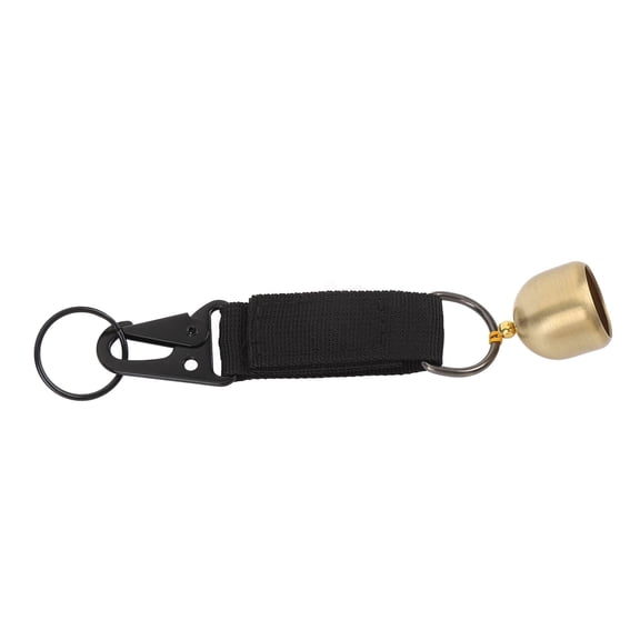 NFTIGB Bear Bell Thickened Webbing Brass with Snap Hook Clear Sound Keychain for Outdoor Climbing Backpack Camping Hiking Safety Black 5.9 inches / 15 cm