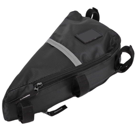 NFTIGB Bike Bag Large Capacity Oxford Cloth Triangle Saddle Frame Pouch for Cycling, Black (13.7x11.4x7.5 inches / 35x29x19 cm)