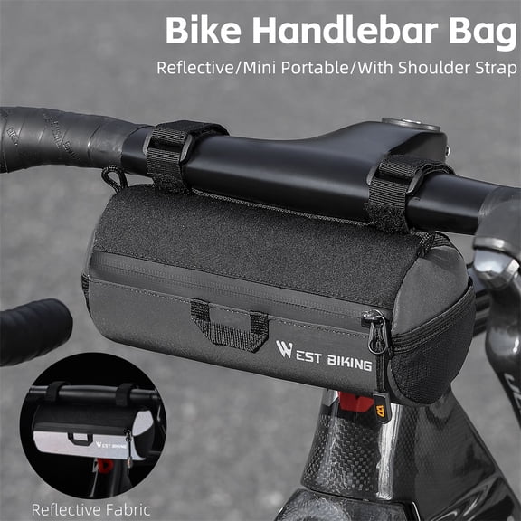 NFTIGB Bike Handlebar Bag Portable 1L Cycle Bag Bicycle Front Tube Bag Multifunctional Shoulder Bag Messenger Bag Cycling Accessory Essentials Organizer - 6.9 x 3.1 x 3.1 inches / 17.5 x 8.0 x 8.0 cm