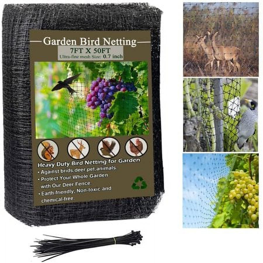 NFTIGB Bird Netting 7x50 FT with 0.7" Square Mesh Garden Netting, Heavy