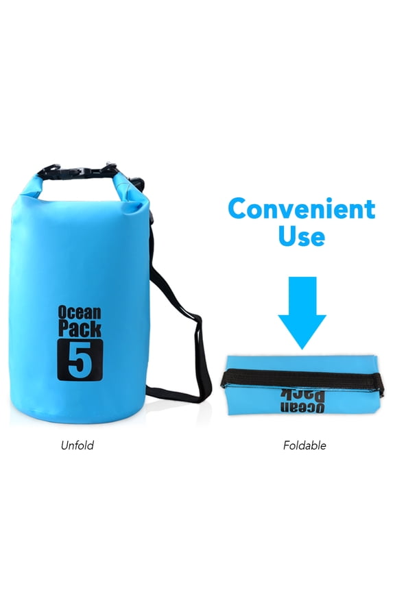Black 10L Waterproof Dry Bag Backpack for Kayaking, Boating, Rafting & Beach - Heavy Duty PVC Floating Sack with Roll Top Closure for Outdoor Water Sports Gear Protection