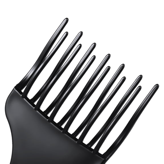 NFTIGB Black Afro Hair Pick Fork Comb, Wide Tooth Plastic Detangling Insert Styling Tool for Men & Women, 7.09 inches / 18 cm