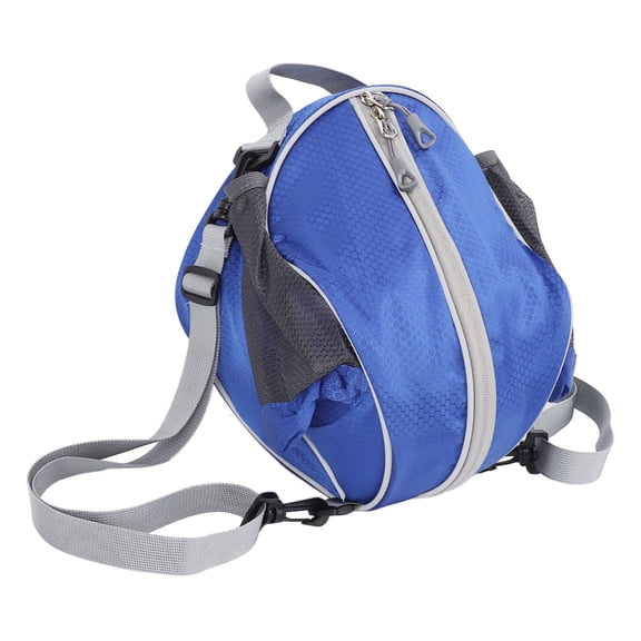 NFTIGB Blue Basketball Storage Bag with Reflective Strip, Multifunctional Large Capacity Water Resistant Sports Training Backpack for Volleyball and Football (13.8 inches / 35.0 cm)