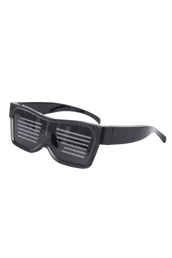 Blue LED Display Smart Glasses APP Controlled Customizable Light Up Party Glasses with 31 Animations 11 Patterns Rechargeable Bluetooth Rave Halloween Eyewear