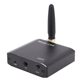 NFTIGB Bluetooth 5.3 Audio Adapter 2 in 1 Wireless Transmitter and Receiver for Speakers Computer TV Car Aux System Portable Aluminum Alloy Shell Built-in Battery