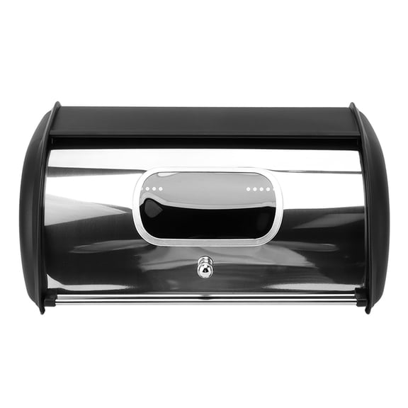 NFTIGB Bread Bin Bread Box Bread Holder Storage Container With Small Window for Kitchen Countertop Black, 13.6 inches / 34.5 cm