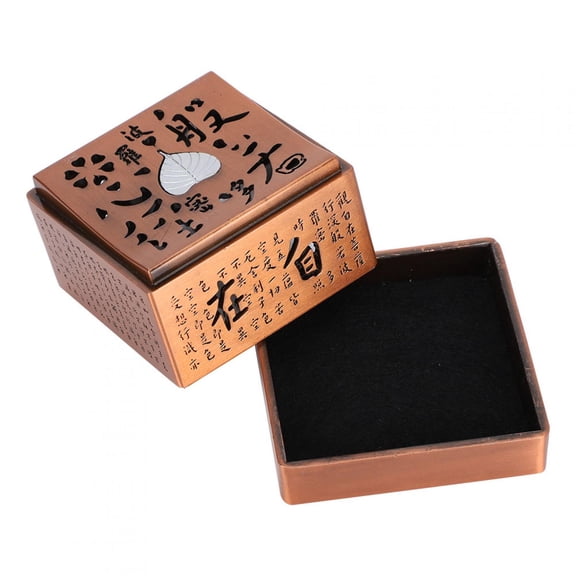 NFTIGB Buddhist Heart Sutra Zinc Alloy Metal Incense Burner, Retro Nostalgic Semi-Manual Ash Catcher for Household Aromatherapy, 2.6 inches / 6.6 cm