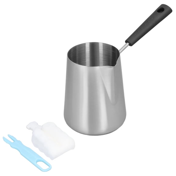 NFTIGB Butter Warmer Mini Stainless Steel Coffee Heating Melting Pot 1000ml (33.8 oz) with Spout for Home Cafe Turkish Coffee Heat Pan