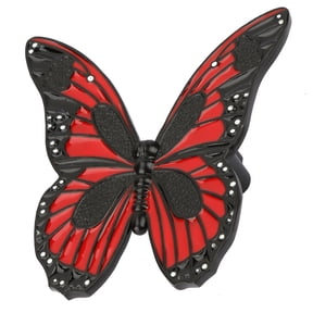 NFTIGB Butterfly Drawer Pulls Kitchen Cupboard Knobs Zinc Alloy Cabinet Wardrobe Handle with Screws, 2.8 inches / 7 cm, Black and Red