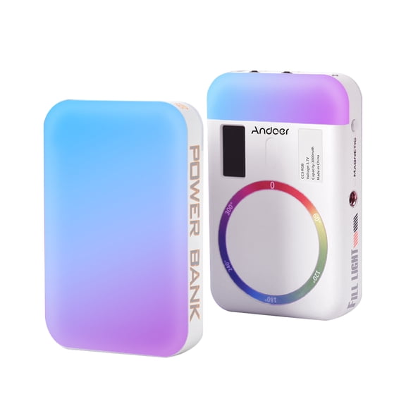 NFTIGB CC5 Pocket RGB Video Light Double-Sided Portable Photography Lighting 2500K-9000K Dimmable Camera Phone Fill Light 26 Effects Built-in Battery