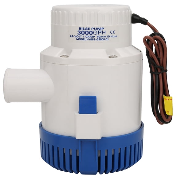 NFTIGB CH8028 24V Large Horizontal Yacht Automatic Submersible Boat Bilge Water Pump, 40mm Discharge (6.22 x 5.49 x 7.17 inches / 158 x 139.5 x 182 mm)
