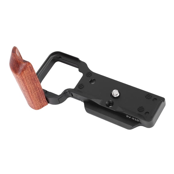 NFTIGB Camera L Bracket for ZV E10 Aluminum Tripod Quick Release Plate with Wood Handle 1/4 Inch Threaded Hole for Arca Port (6.3 inches / 16 cm)