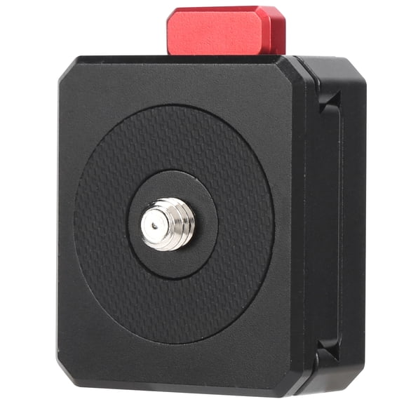 NFTIGB Camera Tripod Mount Adapter Quick Release Plate with 1/4in Screw for V-Mount Battery, Black Aluminum Alloy Professional V-Mount Plate for DSLR Camera Cage Rig Setup 3.54 in / 9 cm