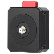 NFTIGB Camera Tripod Mount Adapter Quick Release Plate with 1/4in Screw for V-Mount Battery, Black Aluminum Alloy Professional V-Mount Plate for DSLR Camera Cage Rig Setup 3.54 in / 9 cm