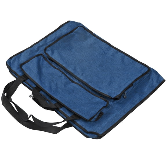 NFTIGB Canvas Sketchpad Bag Single Shoulder Reinforced Waterproof Portable Large Capacity Multiple Pockets Artist Portfolio Bag 25.6 x 19.7 in / 65 x 50 cm Blue Edition