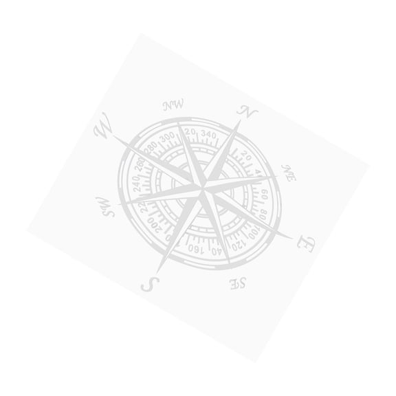 NFTIGB Car Compass Sticker Waterproof Cuttable PVC Auto Decoration Decal 7.87 inches / 20 cm Universal Fit White Vehicle Exterior Window Graphic Modifier Accessories[cite: 1]