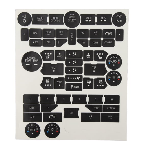 NFTIGB Car Interior Radio Button Repair Decal Set For Door Lock And Window Switch Replacement For SAAB 3rd Gen 9-5NG 9-4X Auto Accessories And Stickers