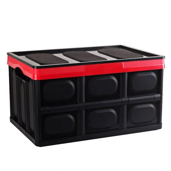 NFTIGB Car Trunk Organizer with Lid, Car Storage Organizer, Collapsible Car Organizer, Trunk Organizer Plastic Automotive Organizer, Car Organizers and Storage for SUV, Truck, Sedan (Black - 30L)