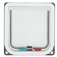 thumbnail image 1 of NFTIGB Cat Door and Small Dog Lock Security Flap Door, Weatherproof Plastic Pet Flip Door for Indoor & Outdoor Use, White Small (7.87 inches / 20.0 cm) with 4-Way Locking System, 1 of 5