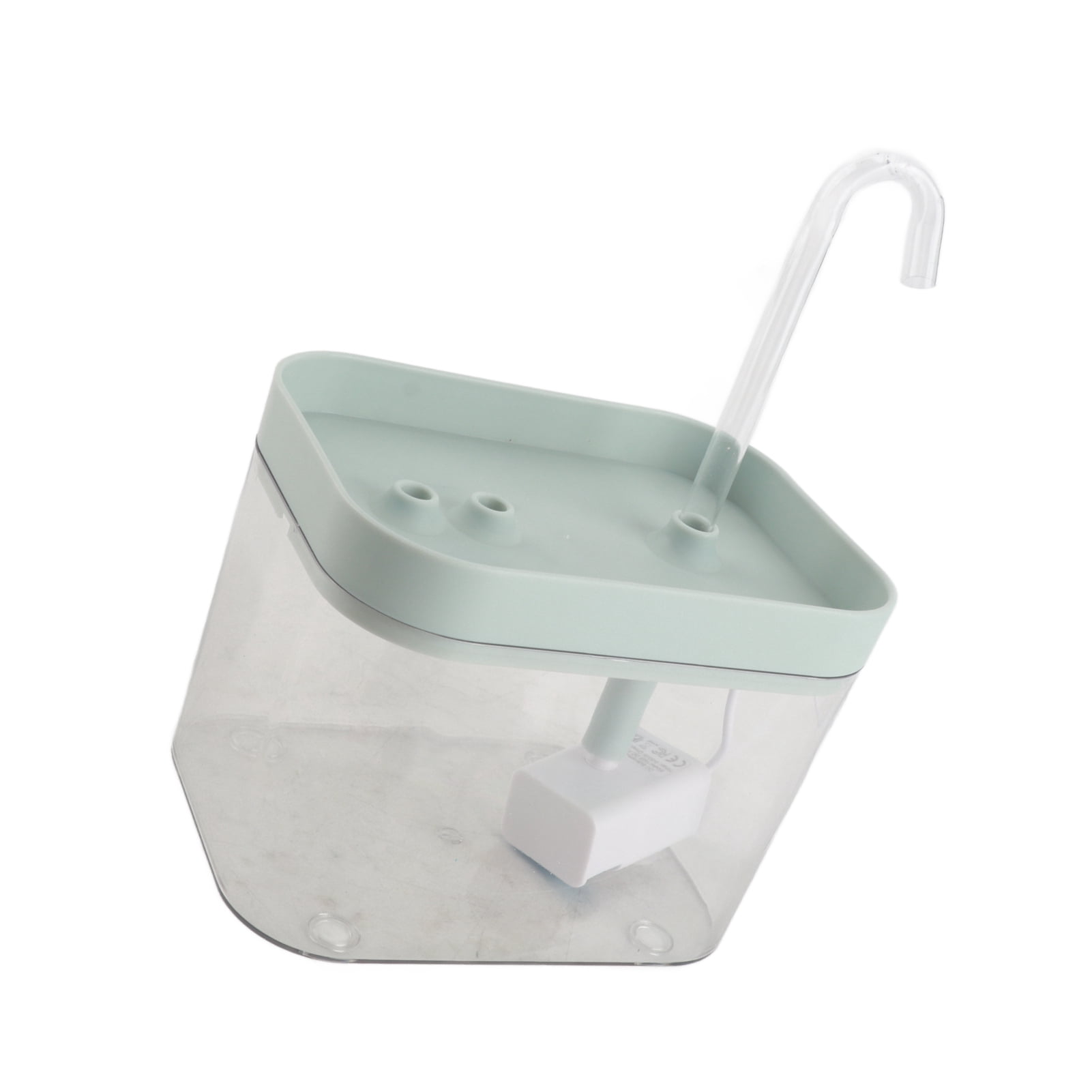 NFTIGB Cat Water Fountain Automatic Quiet USB Powered Transparent Pet Water Dispenser with Elbow Tube 1.5L / 50.72 oz Blue Lid