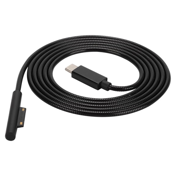 NFTIGB Charging Cable Charger Cord for Surface PRO3 PRO4 PRO5 PRO6 BOOK BOOK2 GO 15V 3A Output Power Cord 59.1 Inches 304 Stainless Steel Type-C Interface Heavy Duty Fast Charge[cite: 1]