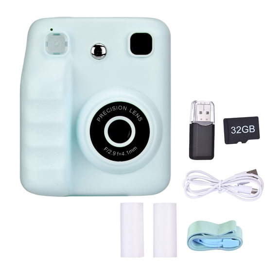 NFTIGB Children Instant Print Camera 48MP Video Digital Toy with 32GB Memory Card and Thermal Paper for Kids 3-14 Years Old, Blue (4.57 x 3.74 in / 11.6 x 9.5 cm)