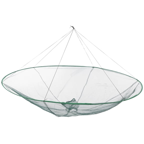 NFTIGB Circular Drawable Foldable Fishing Net 59 Inches / 150 cm High Strength Nylon Mesh Floating Shrimp Cage Landing Net for Saltwater and Freshwater Fishing Easy to Store