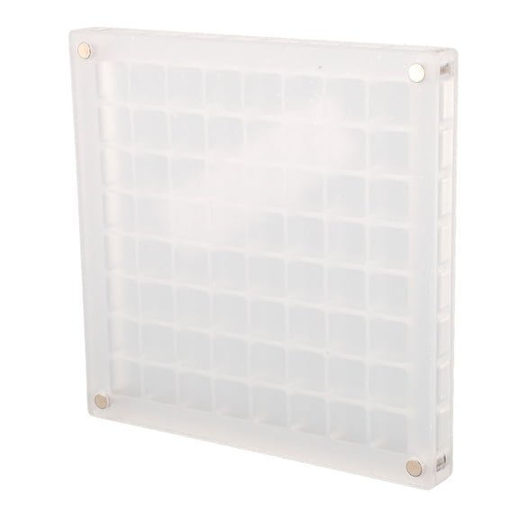 NFTIGB Clear Acrylic Magnetic Seashell Display Box Organizer Collection Storage Case for Rocks Trinkets Beads Jewelry, 64 Compartments, 4.72 inches / 12 cm