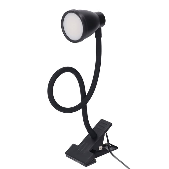 NFTIGB Clip On Desk Lamp 5W 24 LEDs Flexible Gooseneck Clamp Light with 3 Color Modes 10 Brightness Levels USB Powered Small Desk Light for Office Bedroom Study (13 cm / 5.12 inches)