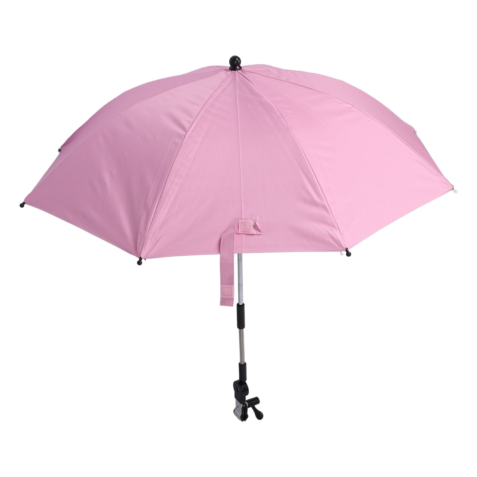 NFTIGB Clip On Baby Stroller Sun Shade Protection Umbrella Universal Pram Parasol with 360 Degree Adjustable Clamp For Tricycles, Pink