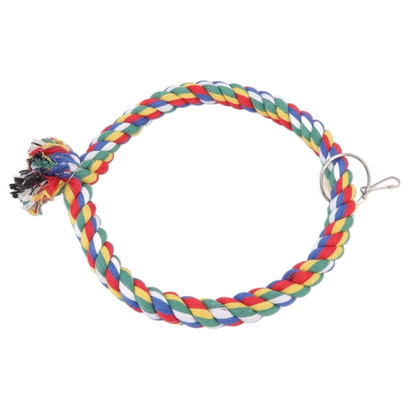 NFTIGB Colorful Bird Cotton Rope Ring Toy Parrot Swing Perch Stand for Parakeets Cockatiels Conure Lovebirds Finches Macaw, Bite-Resistant Climbing Toy (10.24 inches / 26 cm)