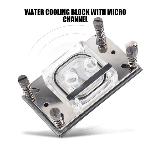 NFTIGB Computer CPU Water Cooling Block Waterblock Chrome Plated Copper Base with Micro Channel Transparent Acrylic Top High Performance Cooling AMD-PM3D[cite: 1]