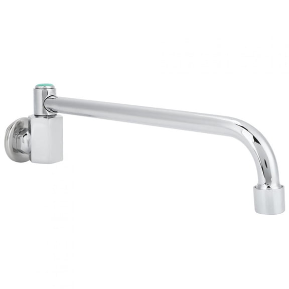 NFTIGB Copper Alloy Silver Wall-Mounted 360 Degree Rotating Faucet Semi-Automatic Kitchen Water Tap with 9.8 Inches / 25 cm Tube Length for Home Kitchen Improvement and Renovation Projects