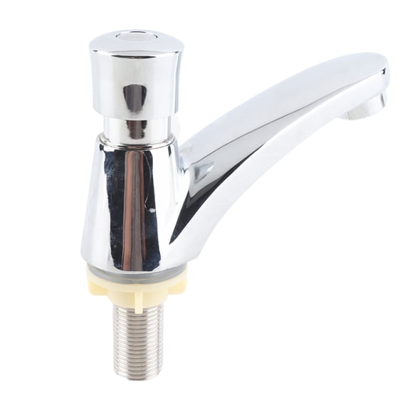 NFTIGB Copper Time Delay Faucet Self Closing Single Cold Sink Tap for Bathroom and Public Restroom, 6.3x5.1x2.0 inches / 16.0x13.0x5.0 cm
