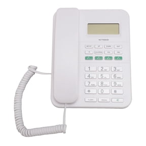 NFTIGB Corded Landline Telephone with 4 Levels Volume 5 Levels LCD Brightness Adjustable Caller ID HD 16 Bit Display English Corded Phone for Home Office White 10 inches / 25.4 cm[cite: 1]